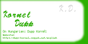 kornel dupp business card